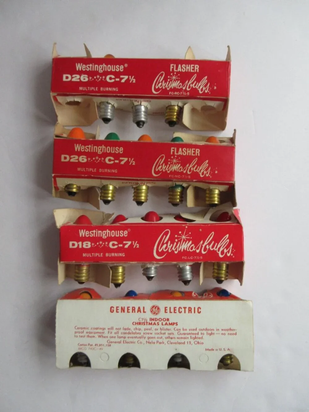 37 Christmas Bulb C 7 1/2 Multi Color Indoor Lamps GE & Other WORKING Vintage